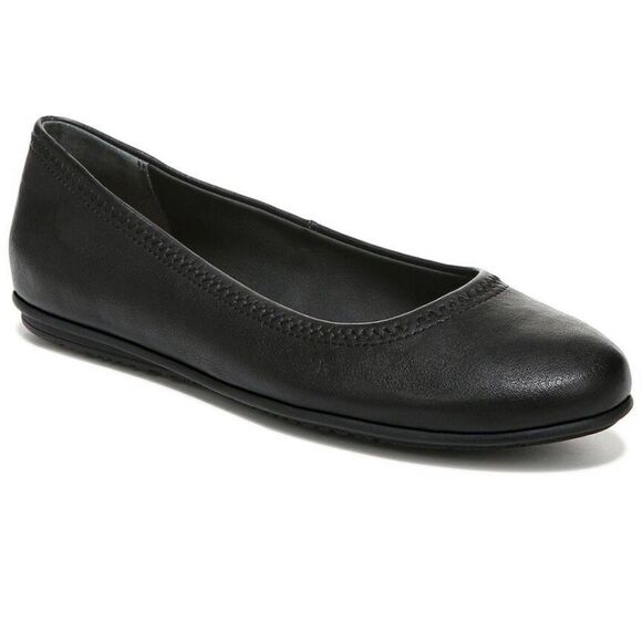 New Zodiac Sonia Womens Leather Round Toe Ballet Black Flats size 8 - Picture 1 of 6
